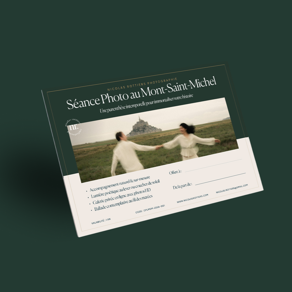 Carte Cadeau — Séance Photo de Couple au Mont-Saint-Michel